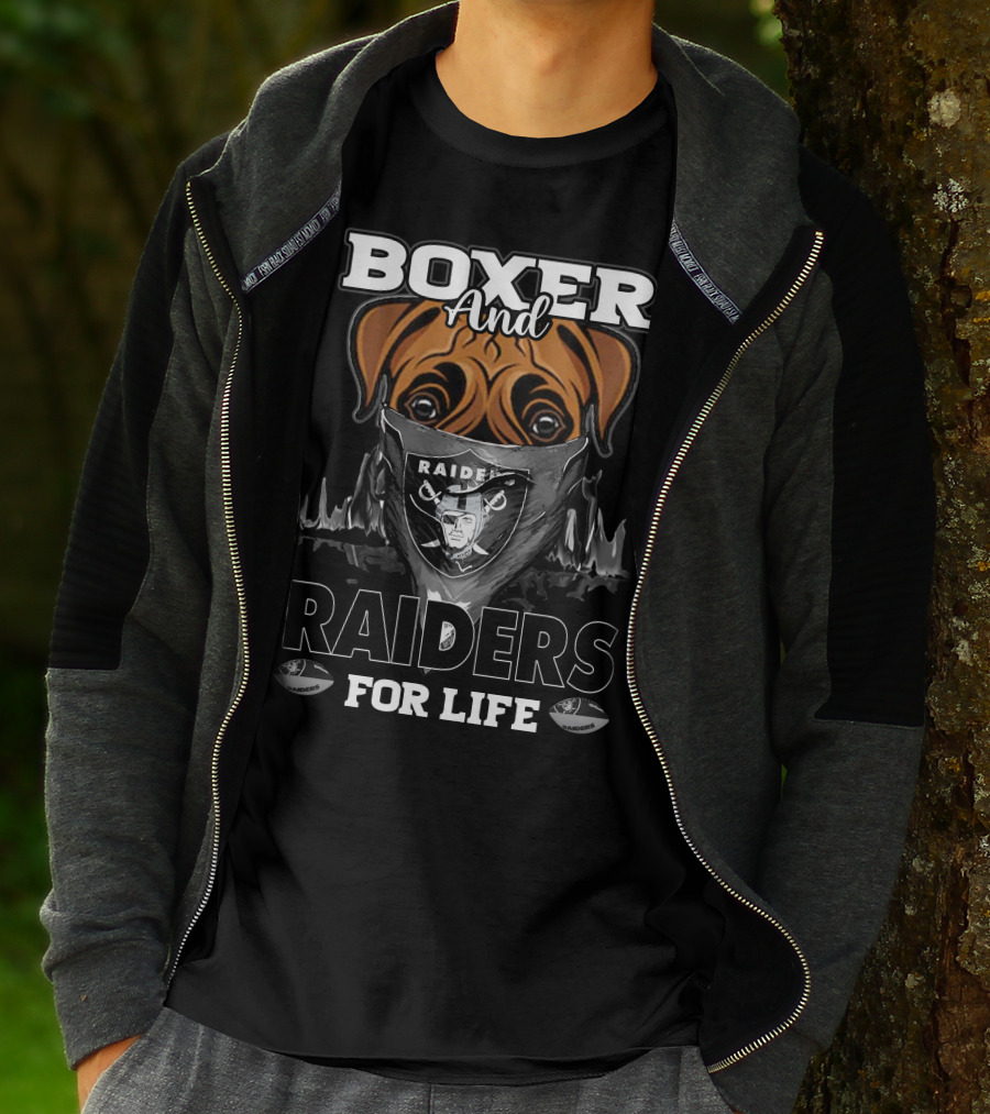 Boxer And Raiders For Life Raider Fan Mask Bulldog T-Shirt