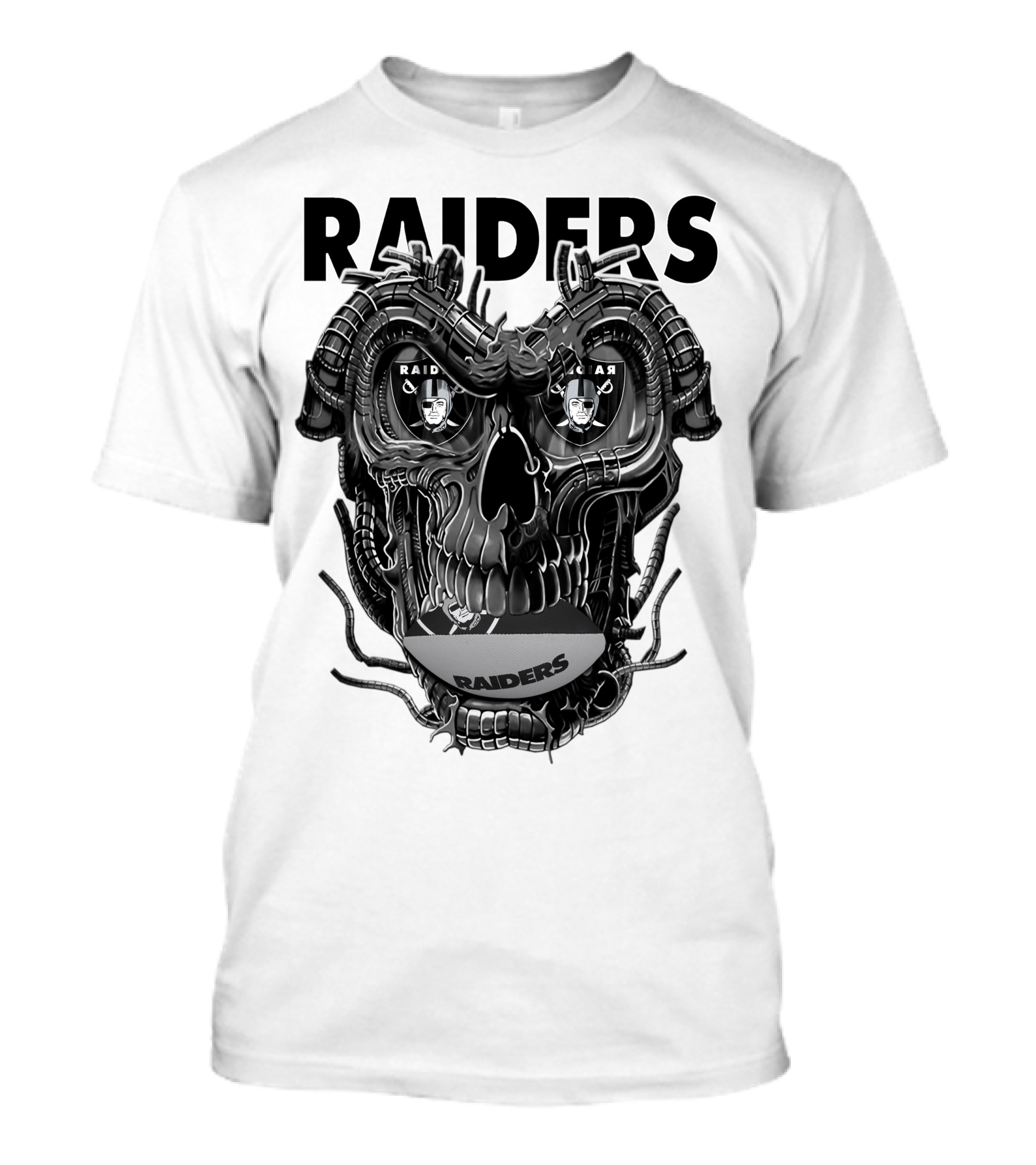 Raiders Dragonskull Football Faceplate T-Shirt