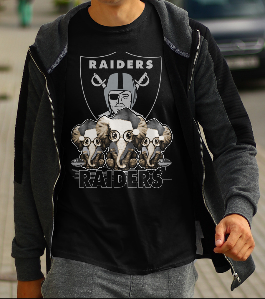 Elephan Xmas Raiders Football Fan T-Shirt