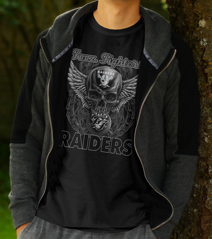 Foo Fighters Raiders Skull With Wings T-Shirt