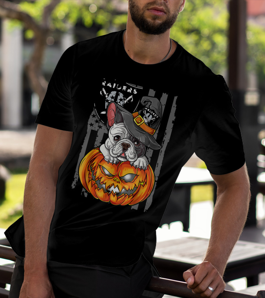 Raiders Halloween Bulldog Pumpkin T-Shirt