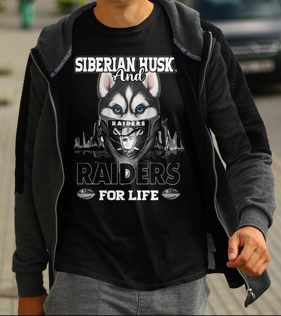Siberian Husky And Raiders For Life T-Shirt