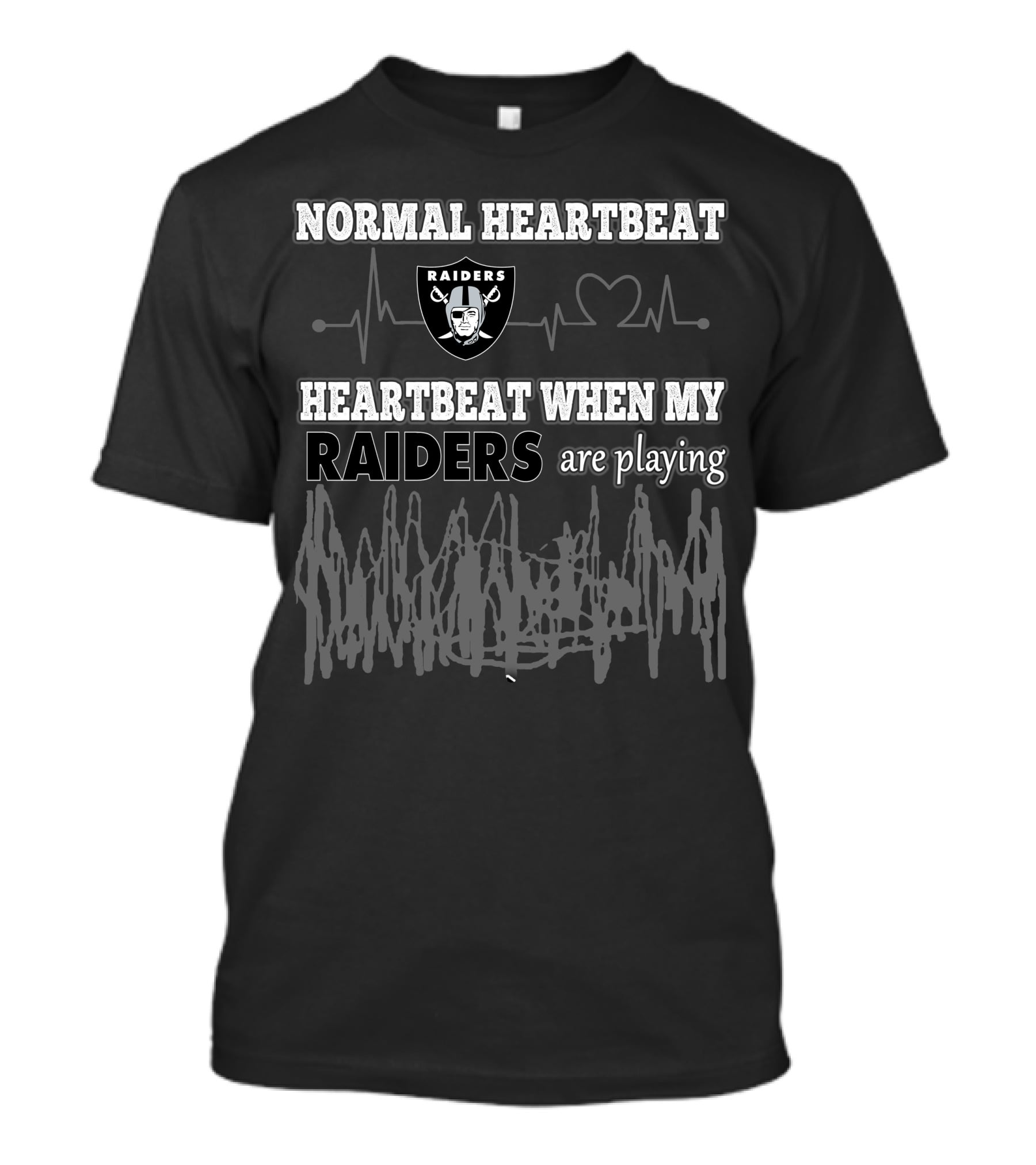 Normal Heartbeat Raiders Heartbeat When My Raiders Are Playing T-Shirt