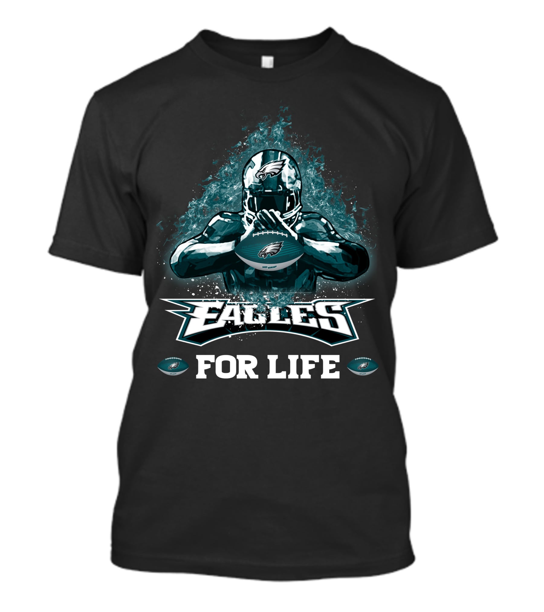 Eagles For Life Philadelphia Football Helmet Rugby T-Shirt