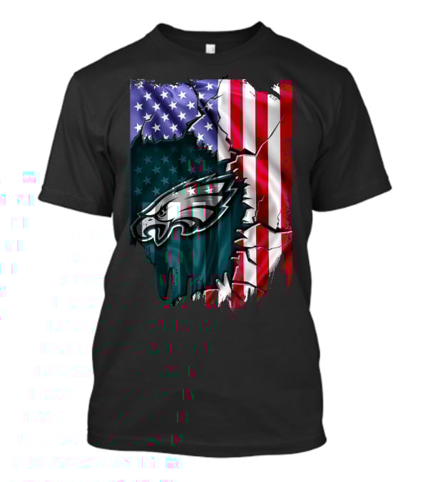 Philadelphia Eagles American Flag Ripped T-Shirt