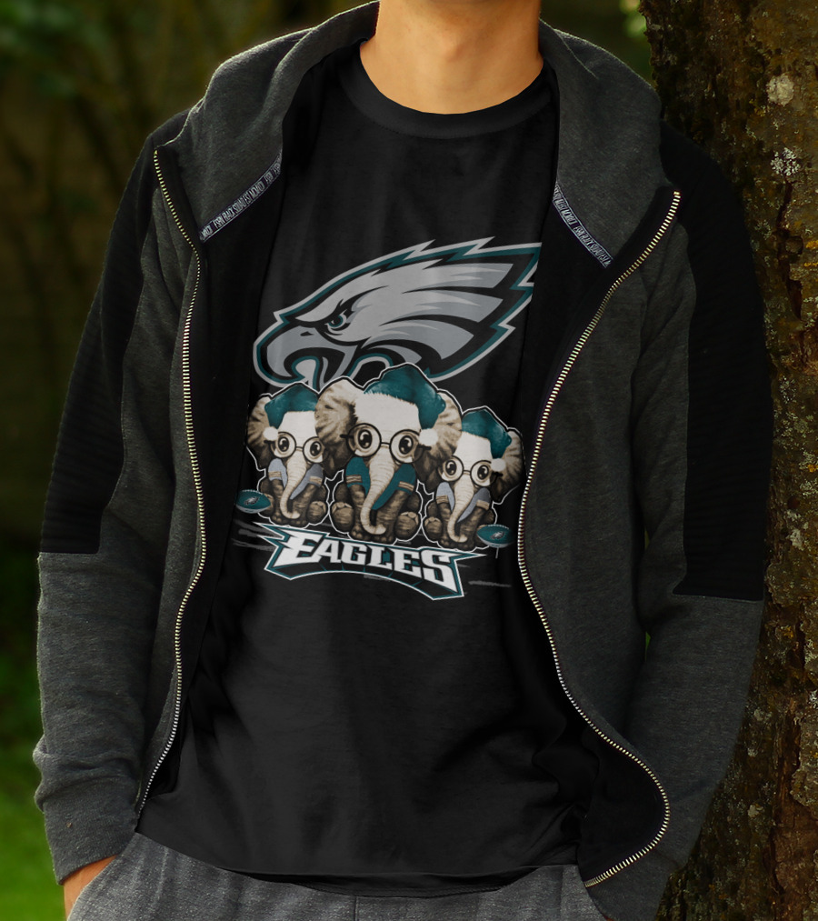 Philadelphia Eagles Elephan Xmas Holiday Spirit T-Shirt