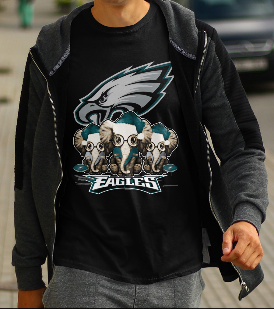 Philadelphia Eagles Elephan Xmas Holiday Spirit T-Shirt