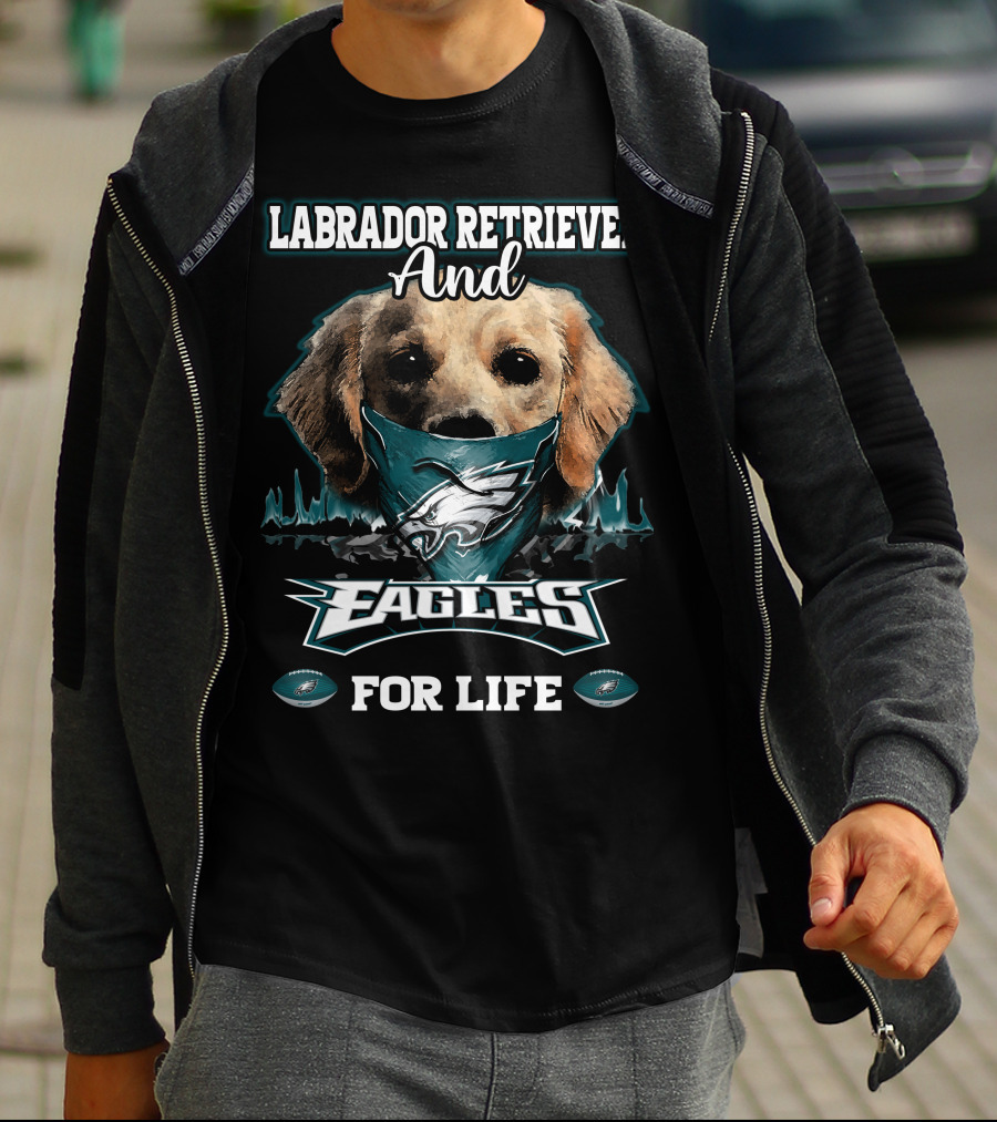 Labrador Retriever And Eagles For Life T-Shirt