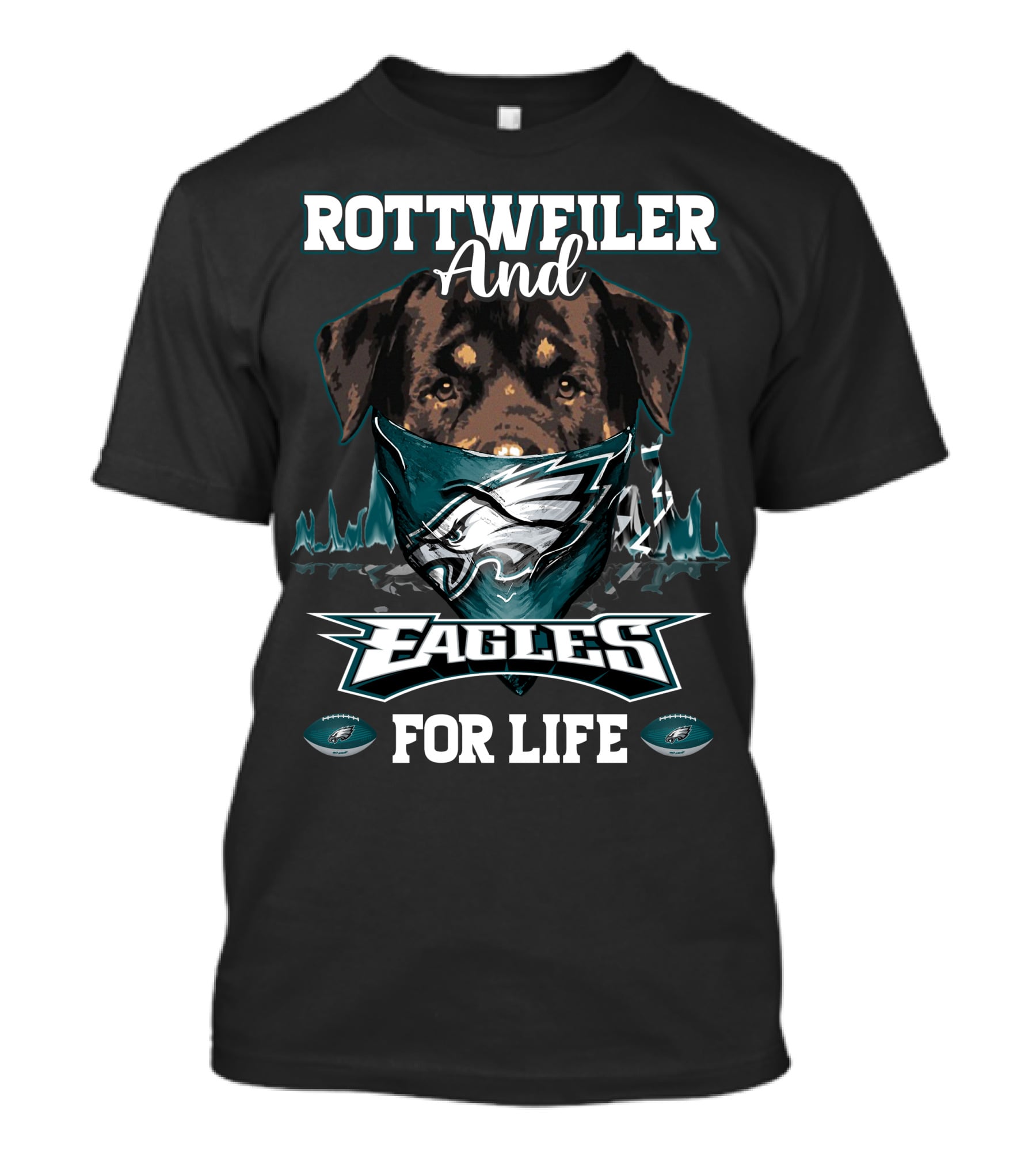 Rottweiler And Eagles For Life T-Shirt