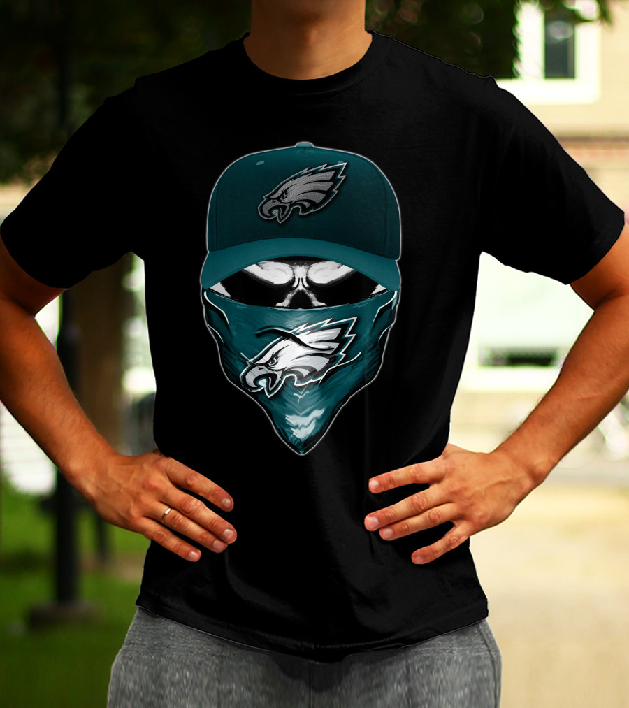 Skull V6 Philadelphia Eagles Fan Gear T-Shirt