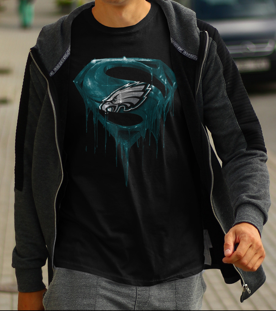 Philadelphia Eagles Superman Dripping T-Shirt