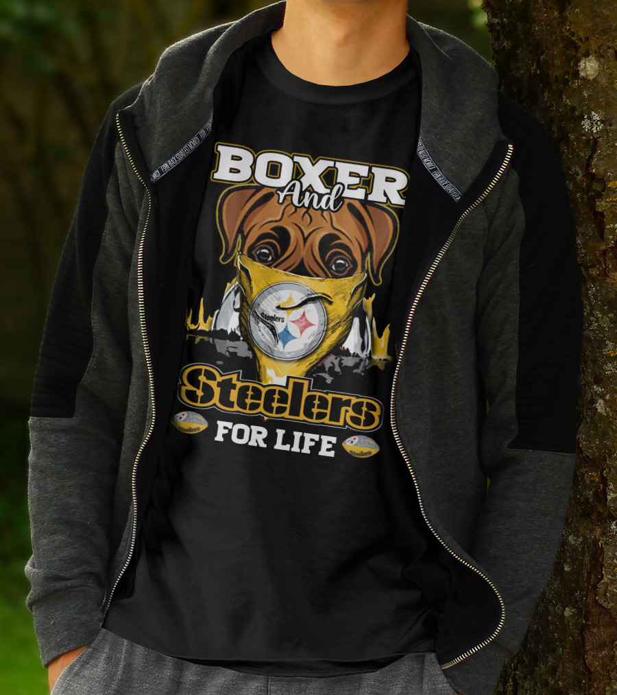 Boxer And Steelers For Life T-Shirt
