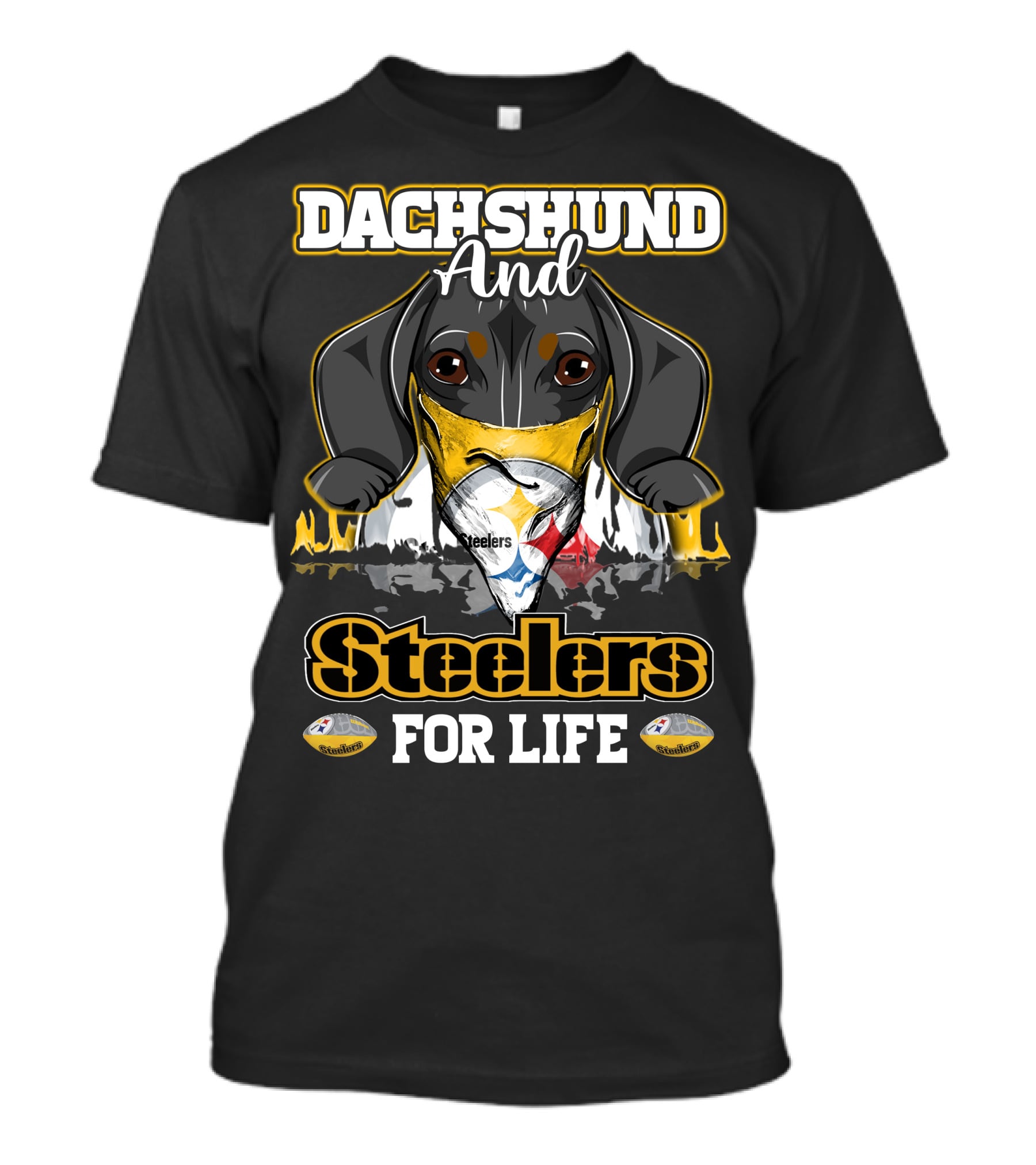 Dachshund And Steelers For Life T-Shirt