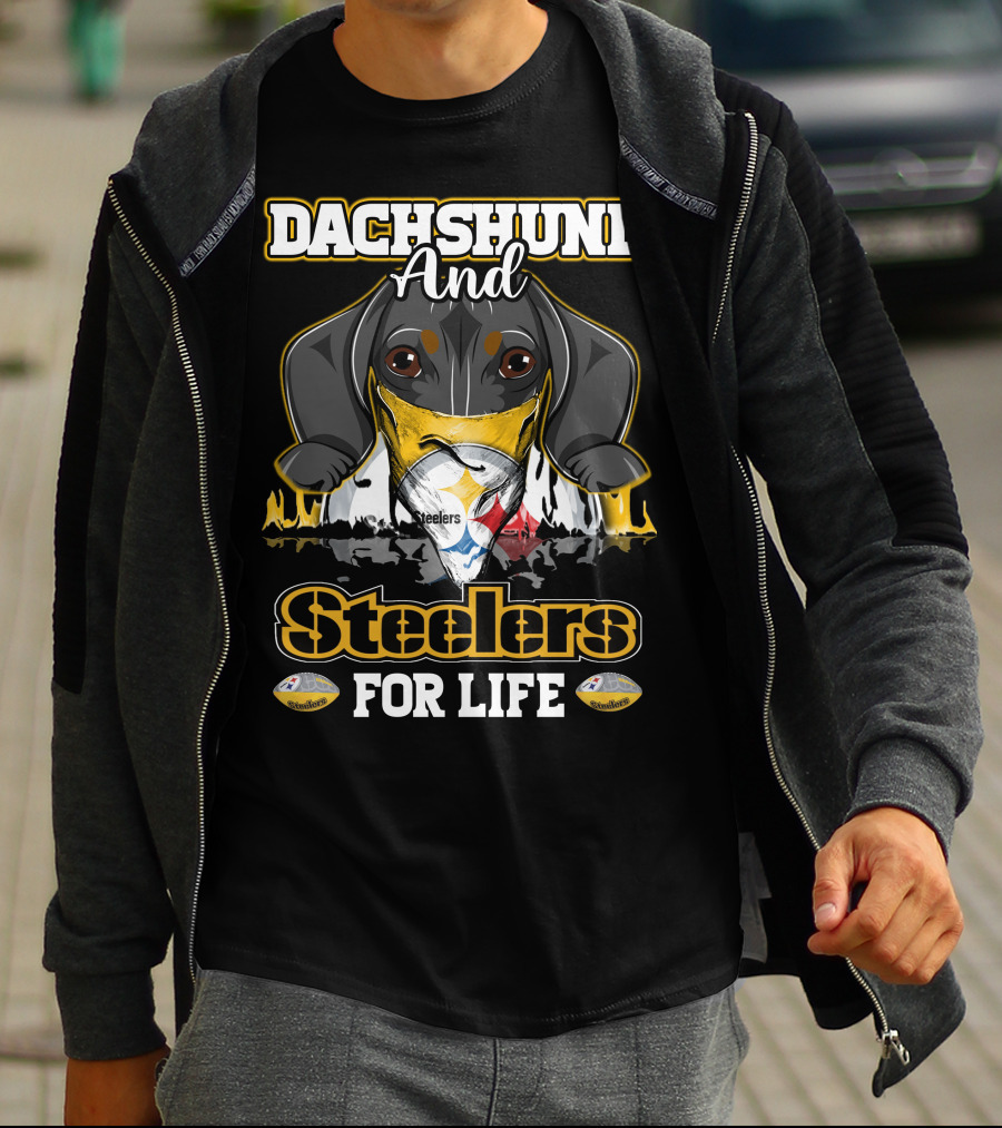 Dachshund And Steelers For Life T-Shirt