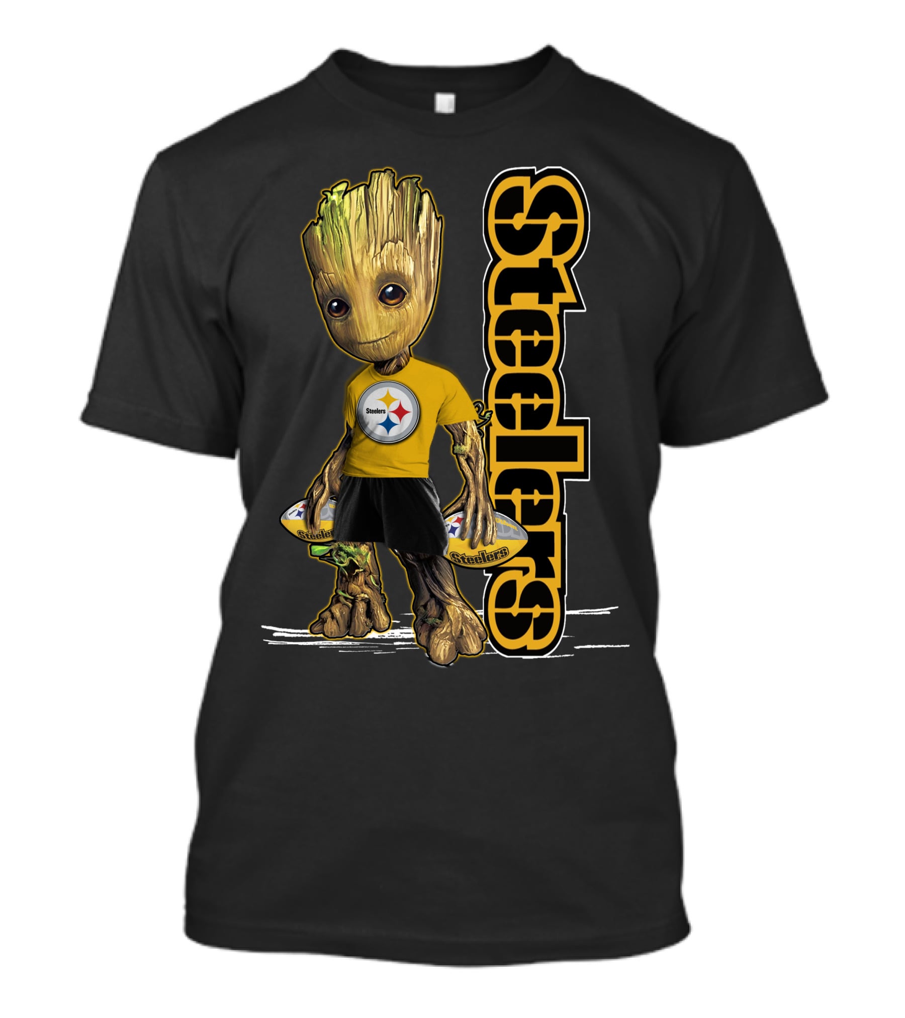 Groot Steelers Pittsburgh Football Fan Character T-Shirt