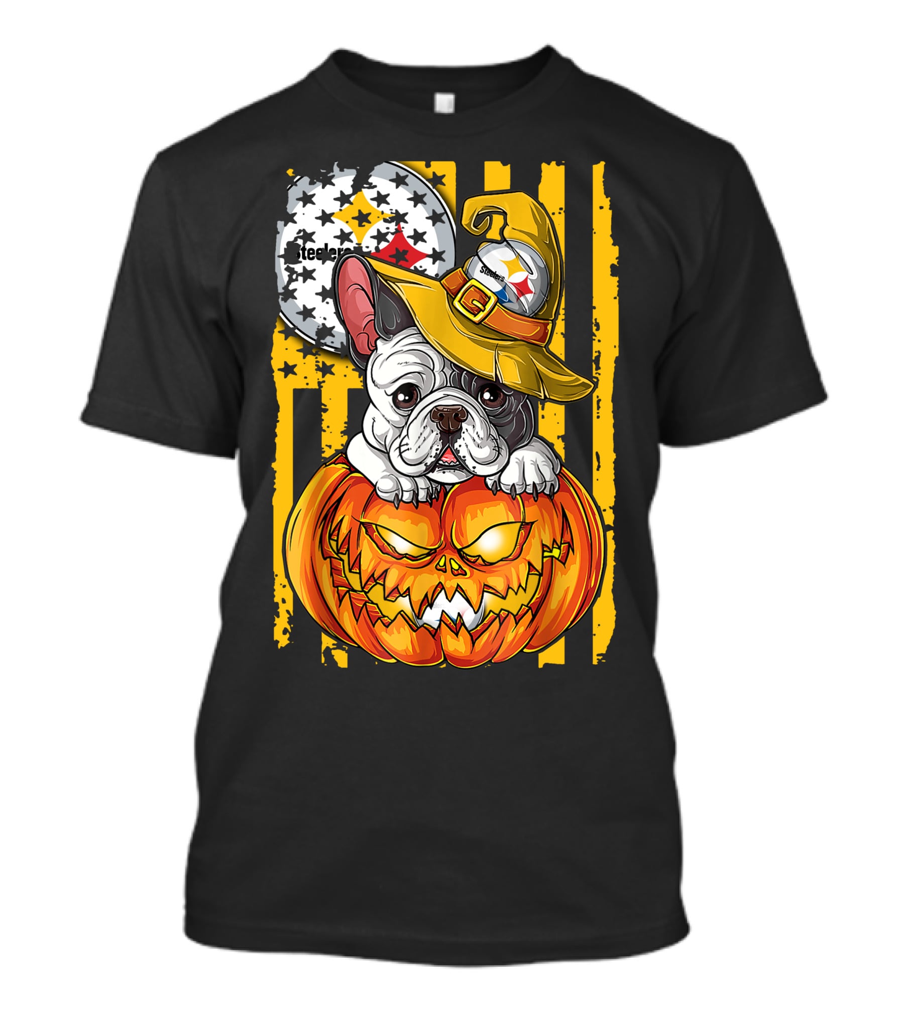 Steelers Bulldog Halloween Pumpkin Pittsburgh T-Shirt