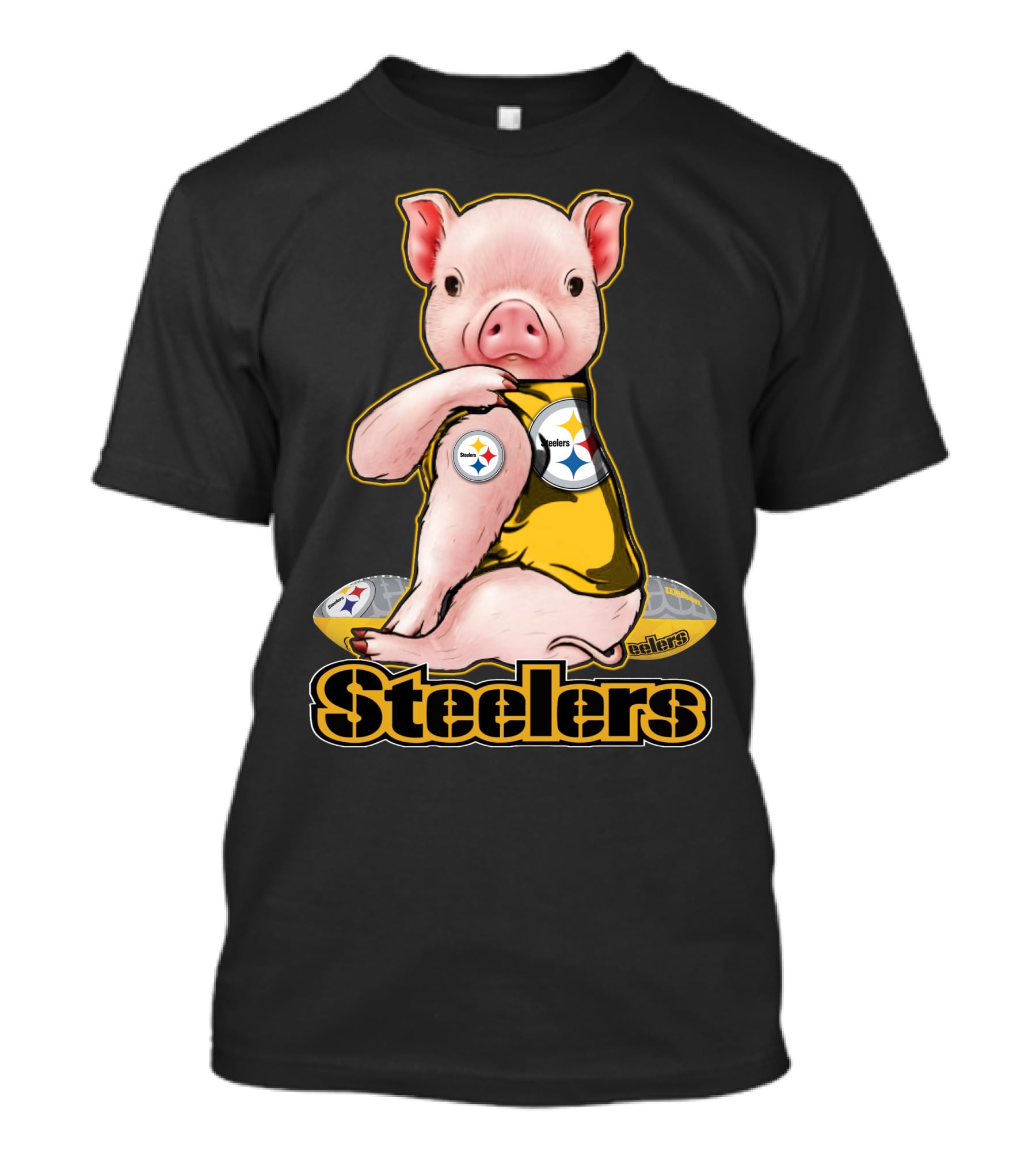 Steelers Pig With Football T-Shirt