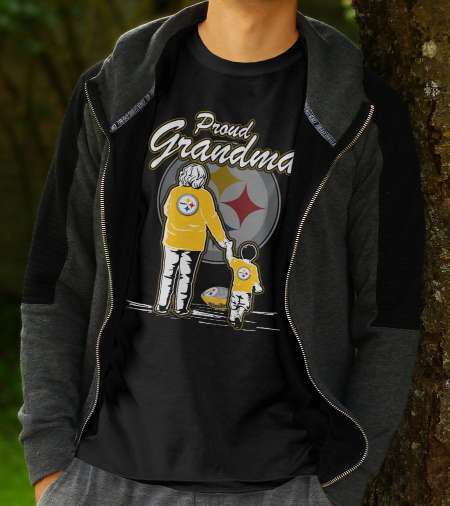 Proud Grandma Pittsburgh Steelers Football Family Fan T-Shirt