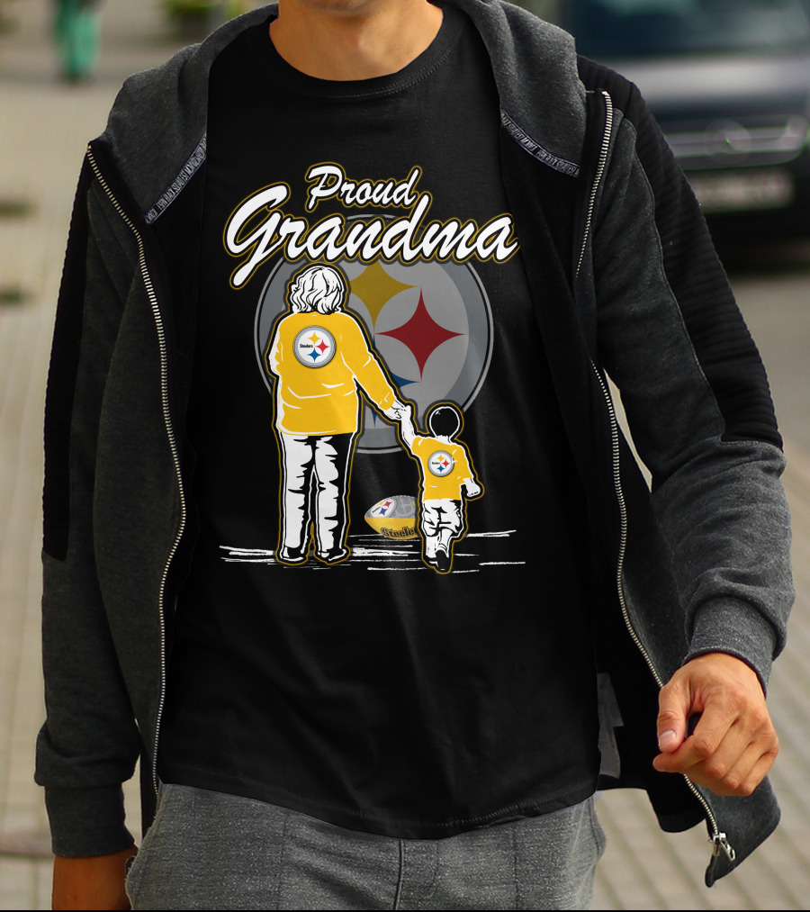 Proud Grandma Pittsburgh Steelers Football Family Fan T-Shirt