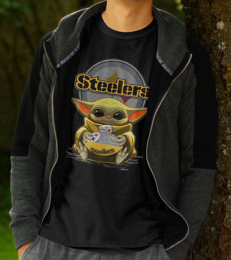 Steelers Baby Yoda Pittsburgh Steelers Fan Gear T-Shirt