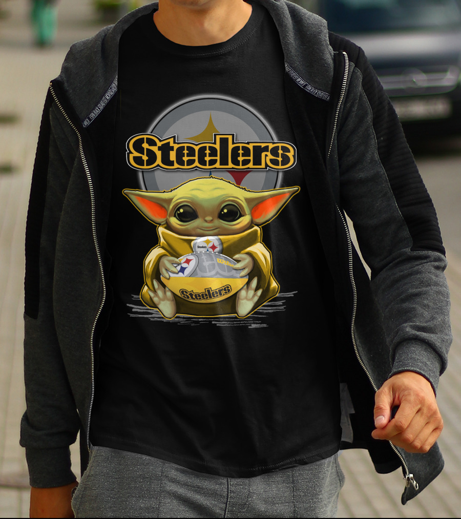 Steelers Baby Yoda Pittsburgh Steelers Fan Gear T-Shirt