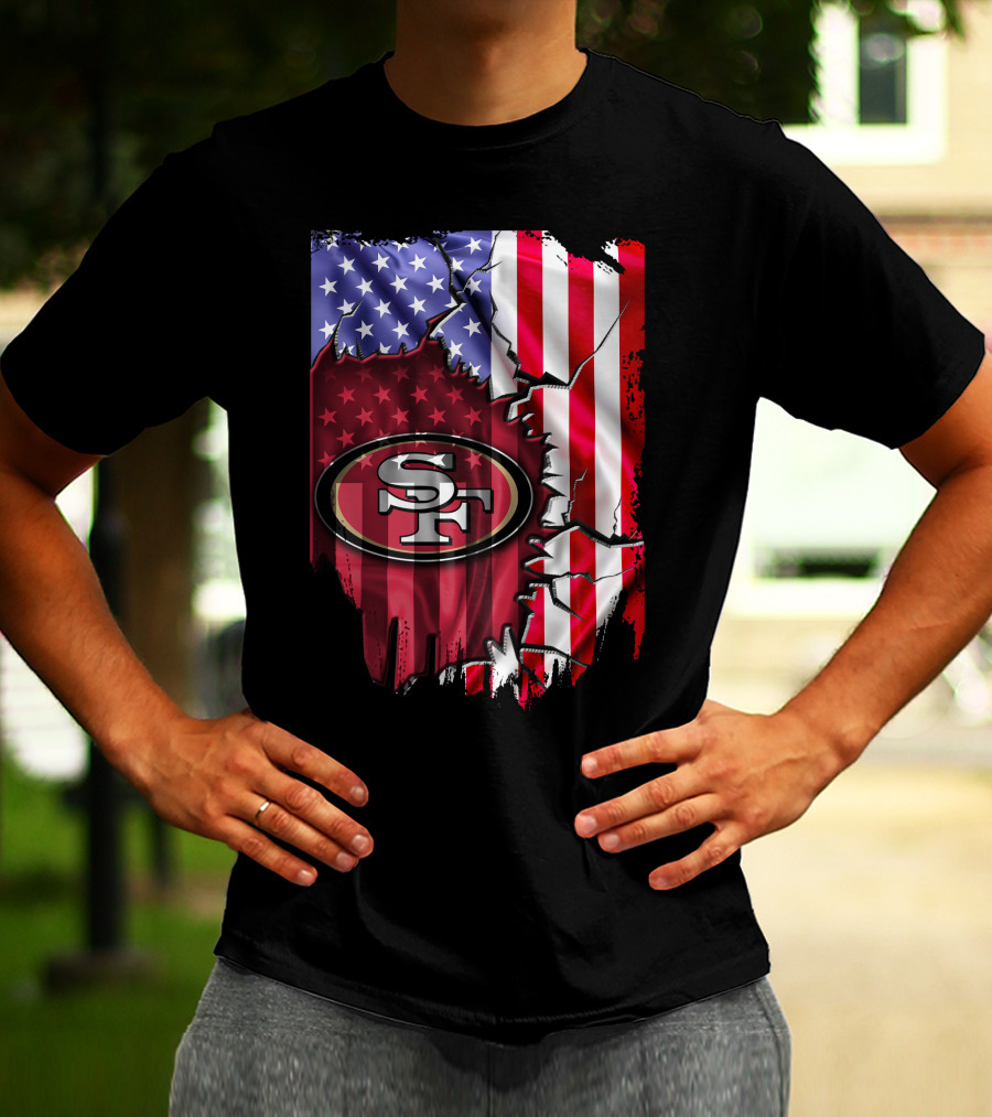 San Francisco 49ers American Flag V2 T-Shirt