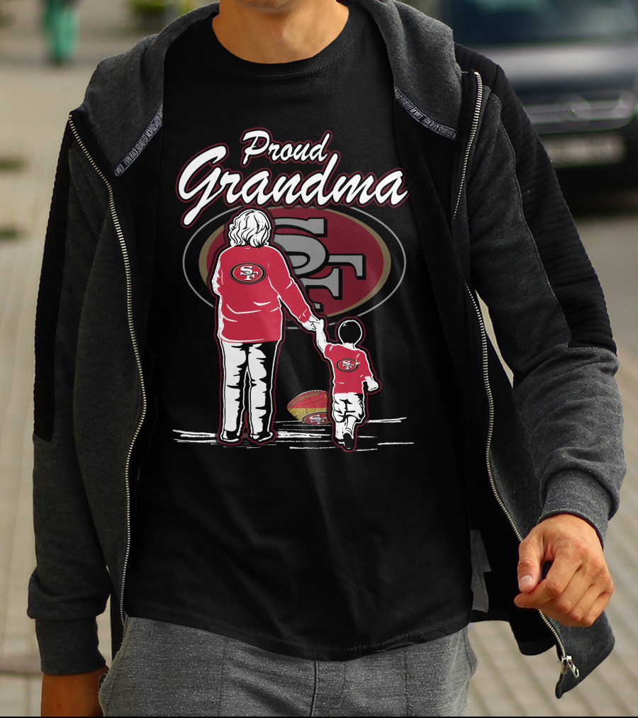 San Francisco 49ers Proud Grandma Vintage Style Football Family T-Shirt