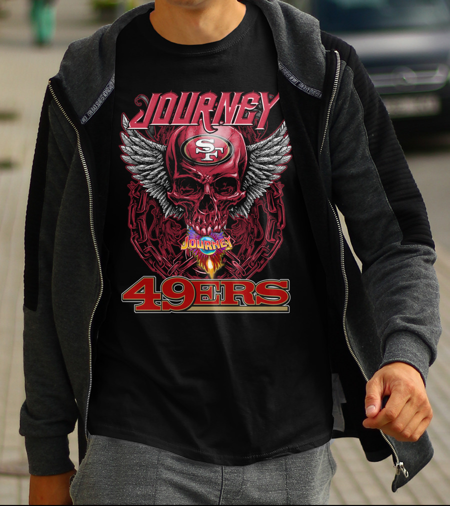 Journey San Francisco 49ers Skull And Wings T-Shirt