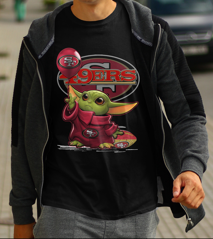 Yoda 49ers SF Balloon Football T-Shirt