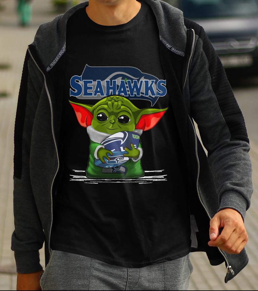 Yoda V3 Seahawks Football Mandalorian Fan T-Shirt