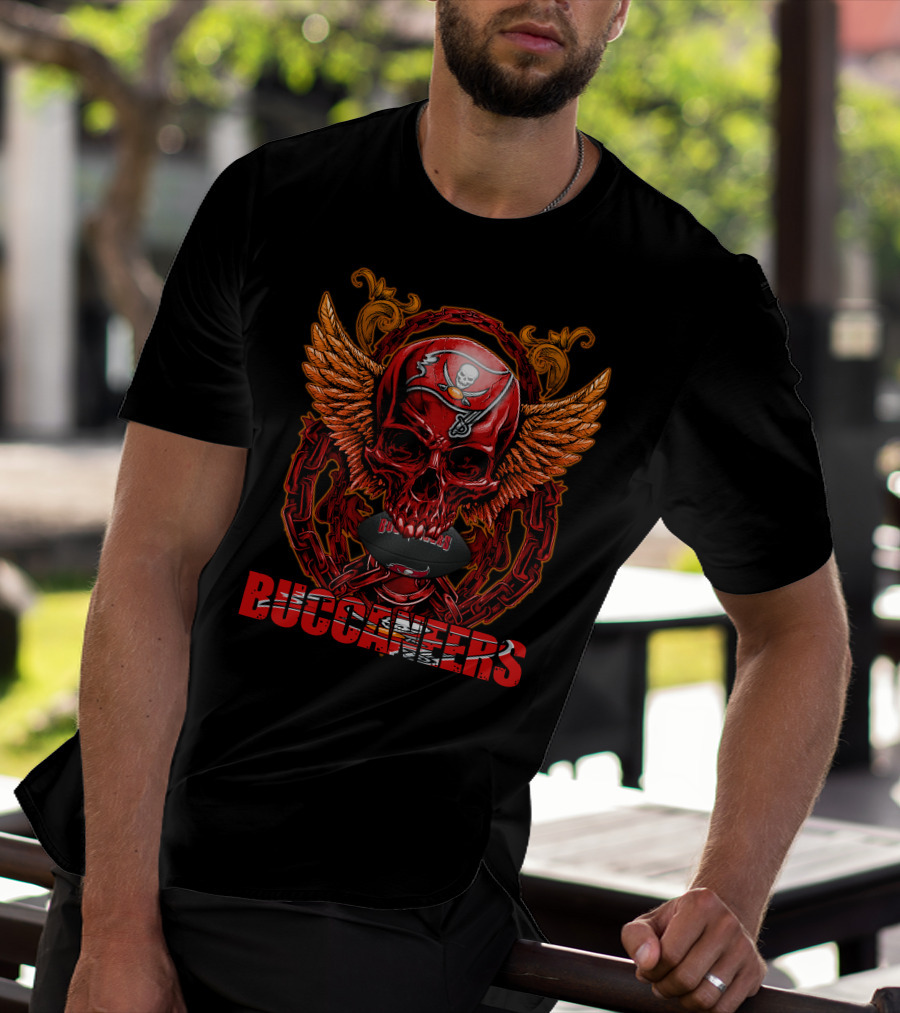 Buccaneers Skullfb Tampa Bay Buccaneers Football Wings T-Shirt