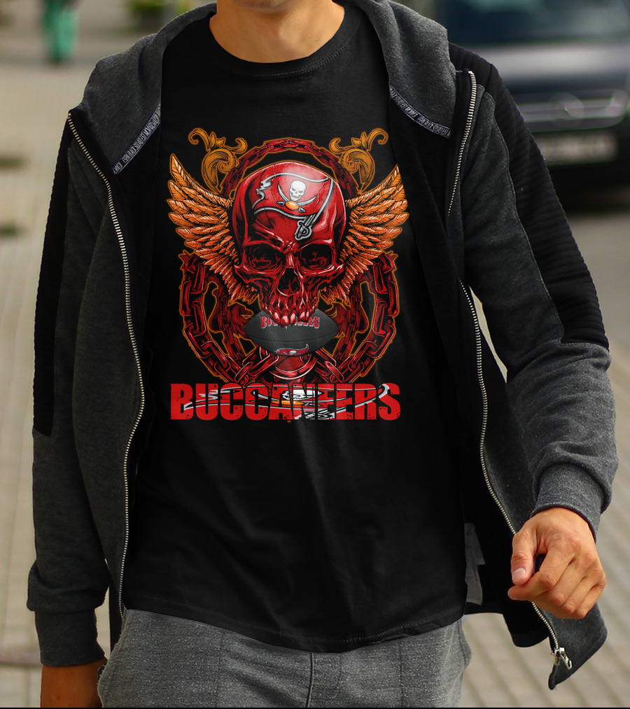 Buccaneers Skullfb Tampa Bay Buccaneers Football Wings T-Shirt