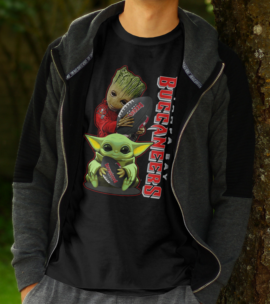 Grzd Tampa Bay Buccaneers Groot Baby Yoda Football T-Shirt