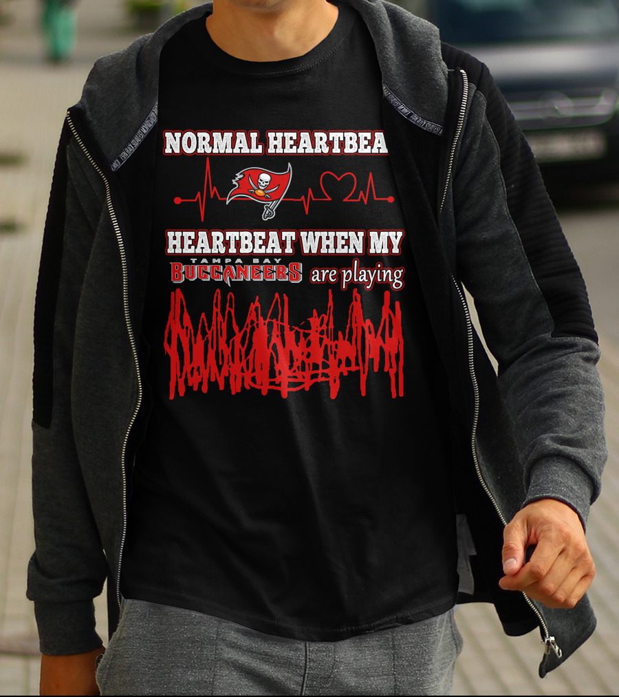 NORMAL HEARTBEAT HEARTBEAT WHEN MY TAMPA BAY BUCCANEERS ARE PLAYING T-Shirt