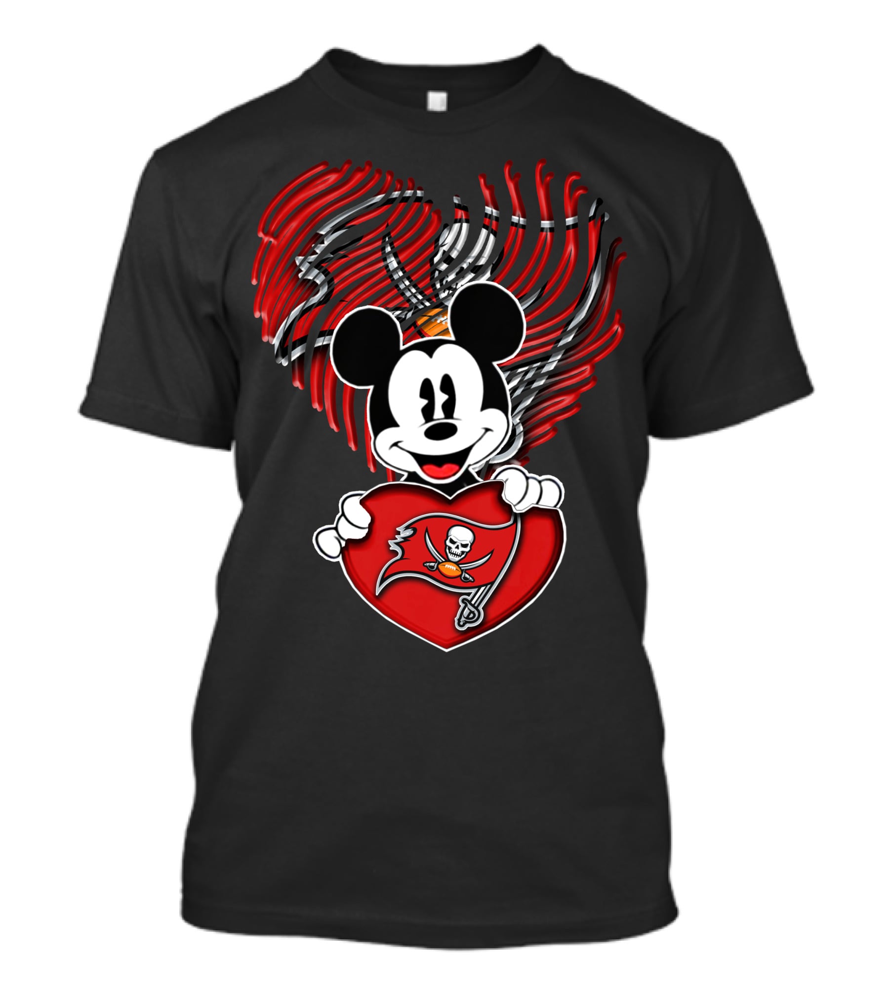 Mick Mouse Heart Tampa Bay Buccaneers T-Shirt