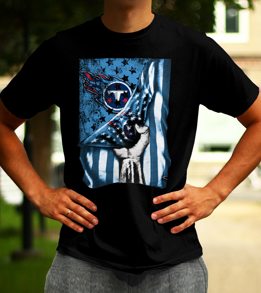 Flag Tennessee Titans American Stars Stripes T-Shirt
