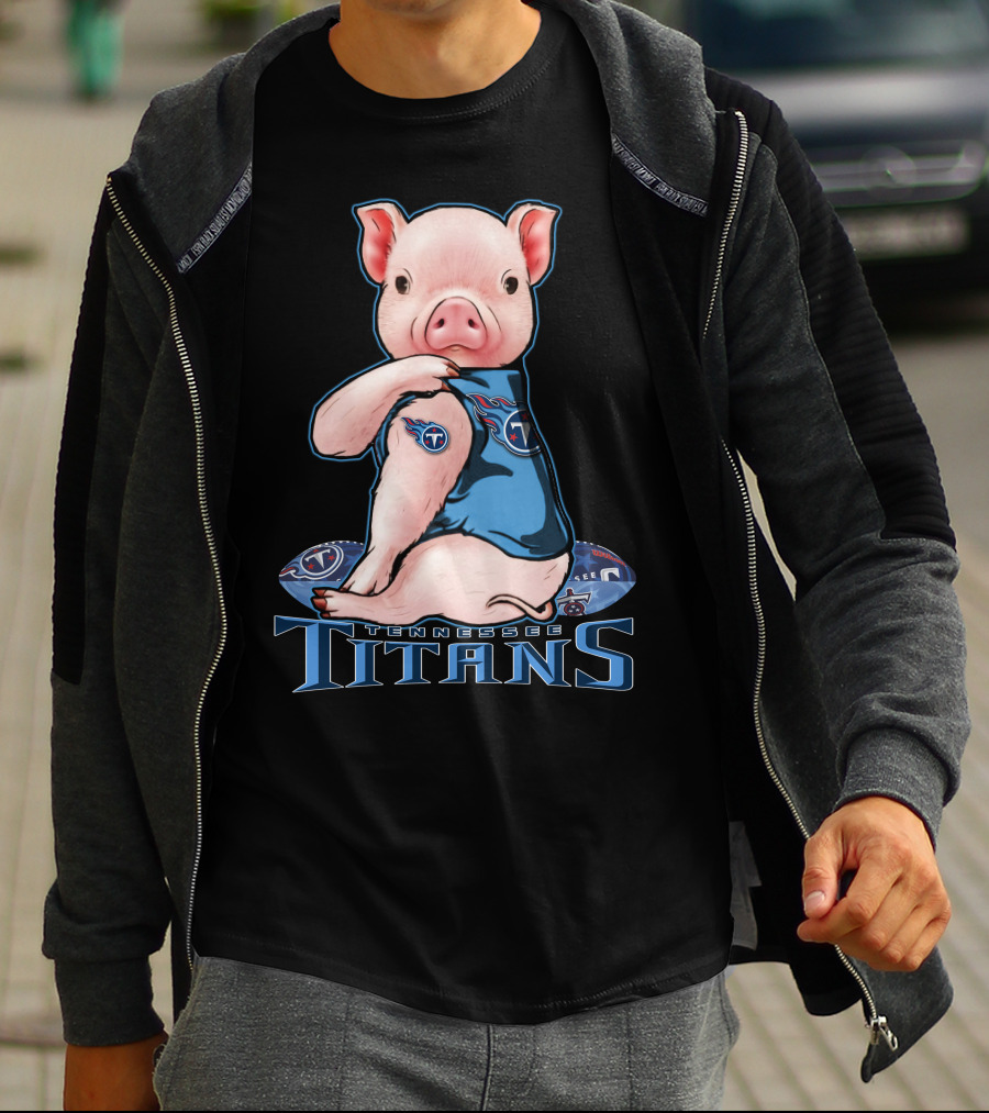 Tennessee Titans Pig Wearing Team Jersey T-Shirt
