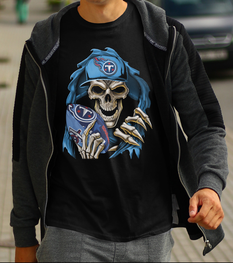Skullbong Tennessee Titans Football Skeleton Fan Gear T-Shirt