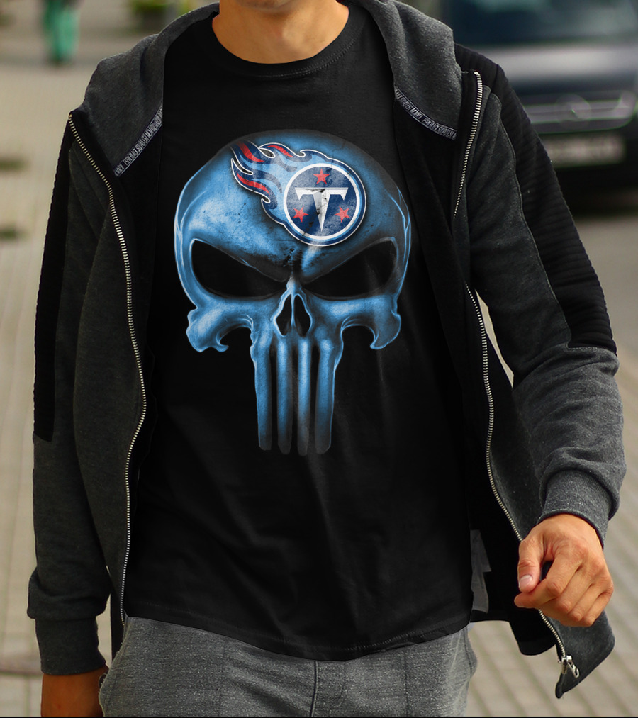 Skull V3 Tennessee Titans Logo Integration T-Shirt