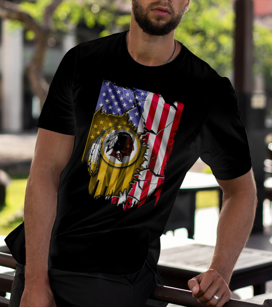 Flag V2 Washington Redskins American Flag Vintage T-Shirt