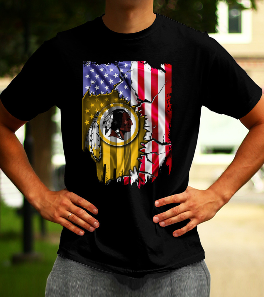 Flag V2 Washington Redskins American Flag Vintage T-Shirt