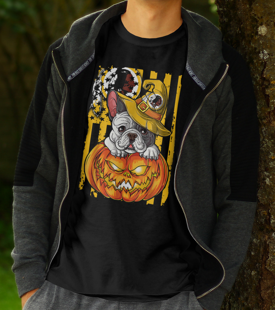 Hlw Washington Redskins Bulldog Halloween Pumpkin T-Shirt
