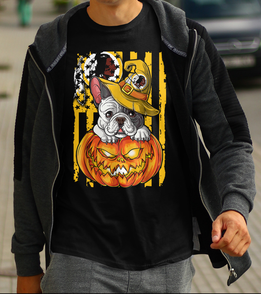 Hlw Washington Redskins Bulldog Halloween Pumpkin T-Shirt