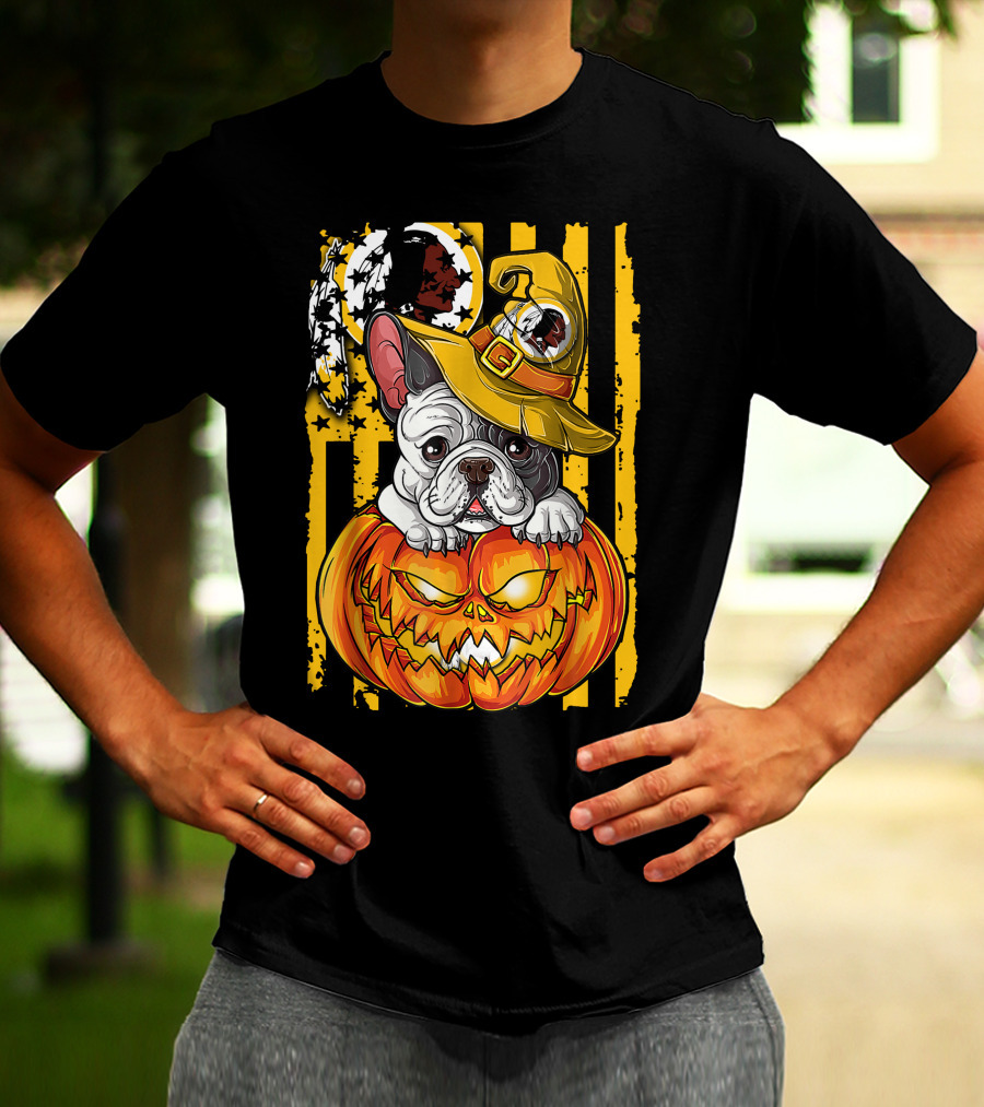 Hlw Washington Redskins Bulldog Halloween Pumpkin T-Shirt