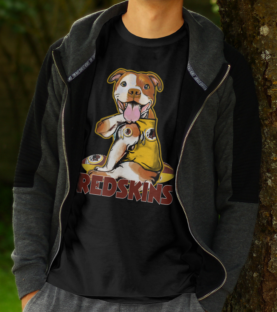 Pitbull Redskins Football Mascot T-Shirt
