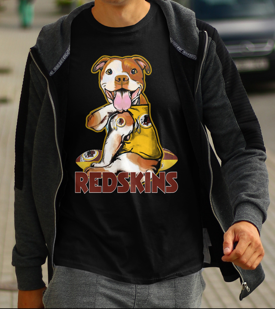 Pitbull Redskins Football Mascot T-Shirt