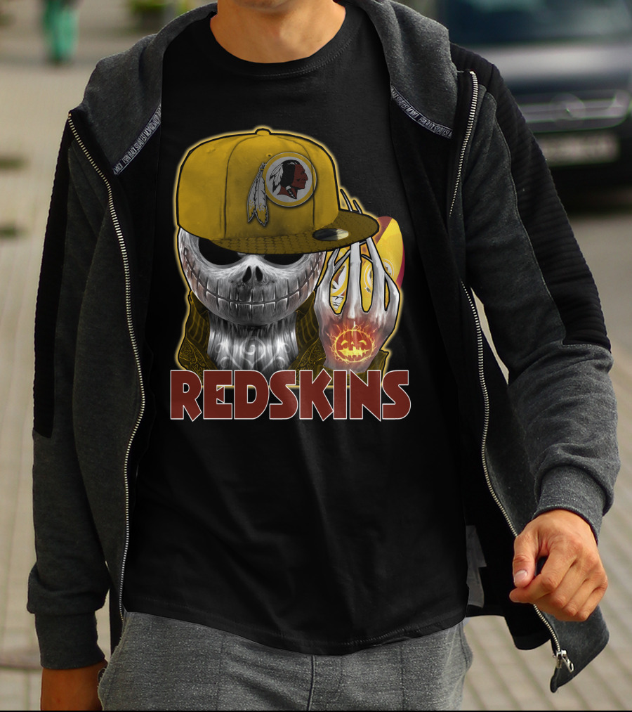 Jackskull Redskins Halloween Pumpkin T-Shirt