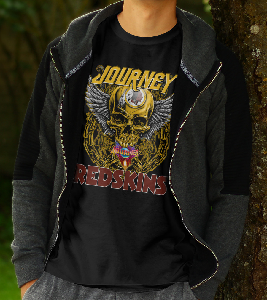 Journey Redskins Skull And Wings T-Shirt