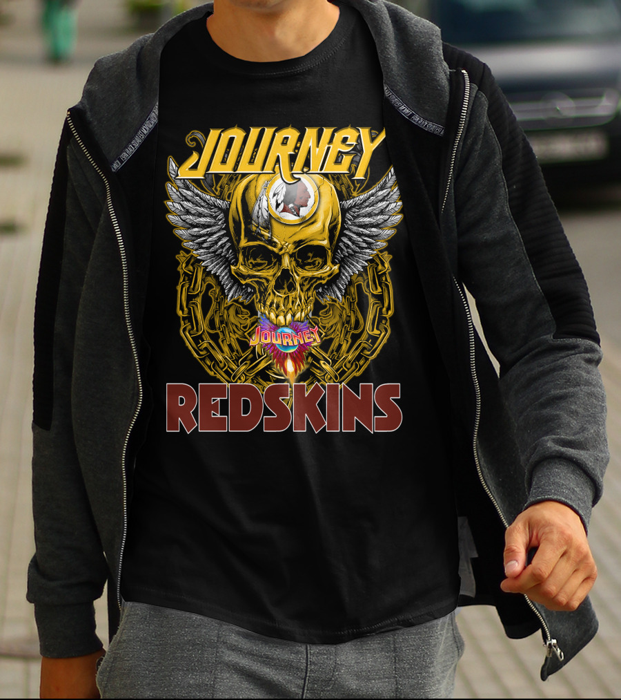 Journey Redskins Skull And Wings T-Shirt