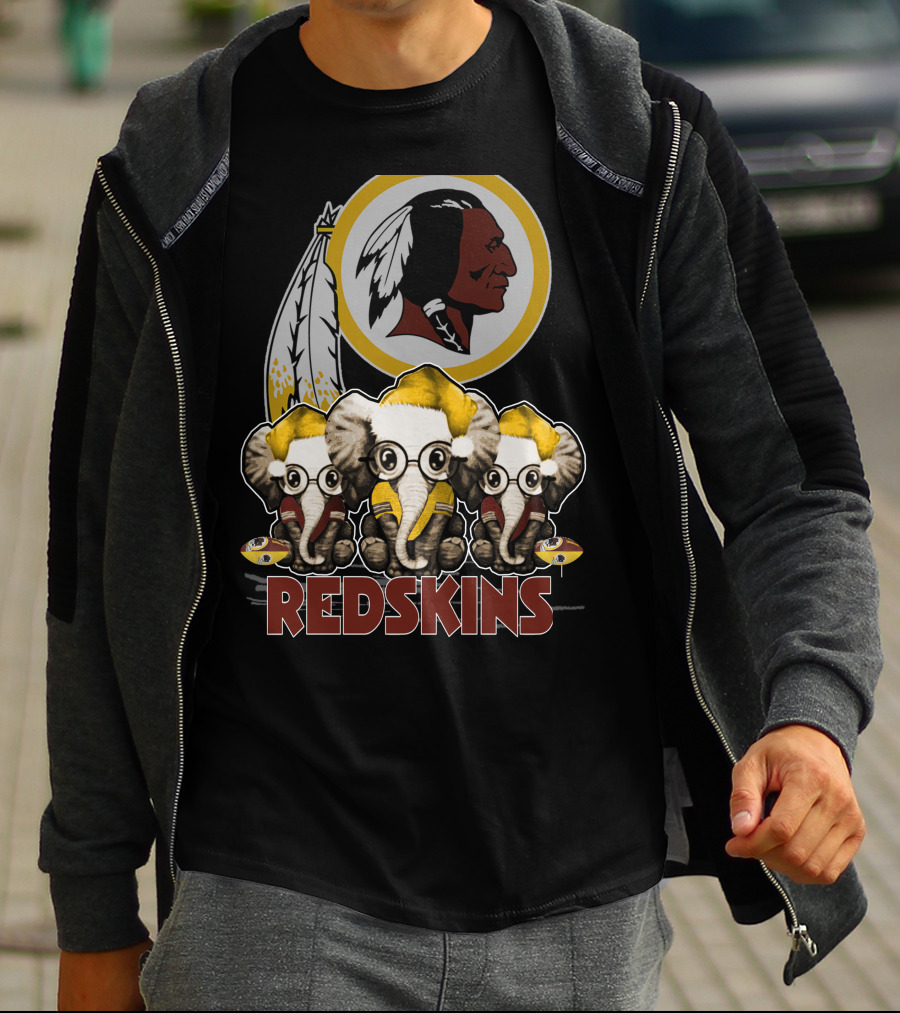 Redskins Washington Elephants Christmas T-Shirt